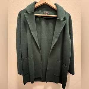Dark green J. Crew sweater-blazer. Size S.
